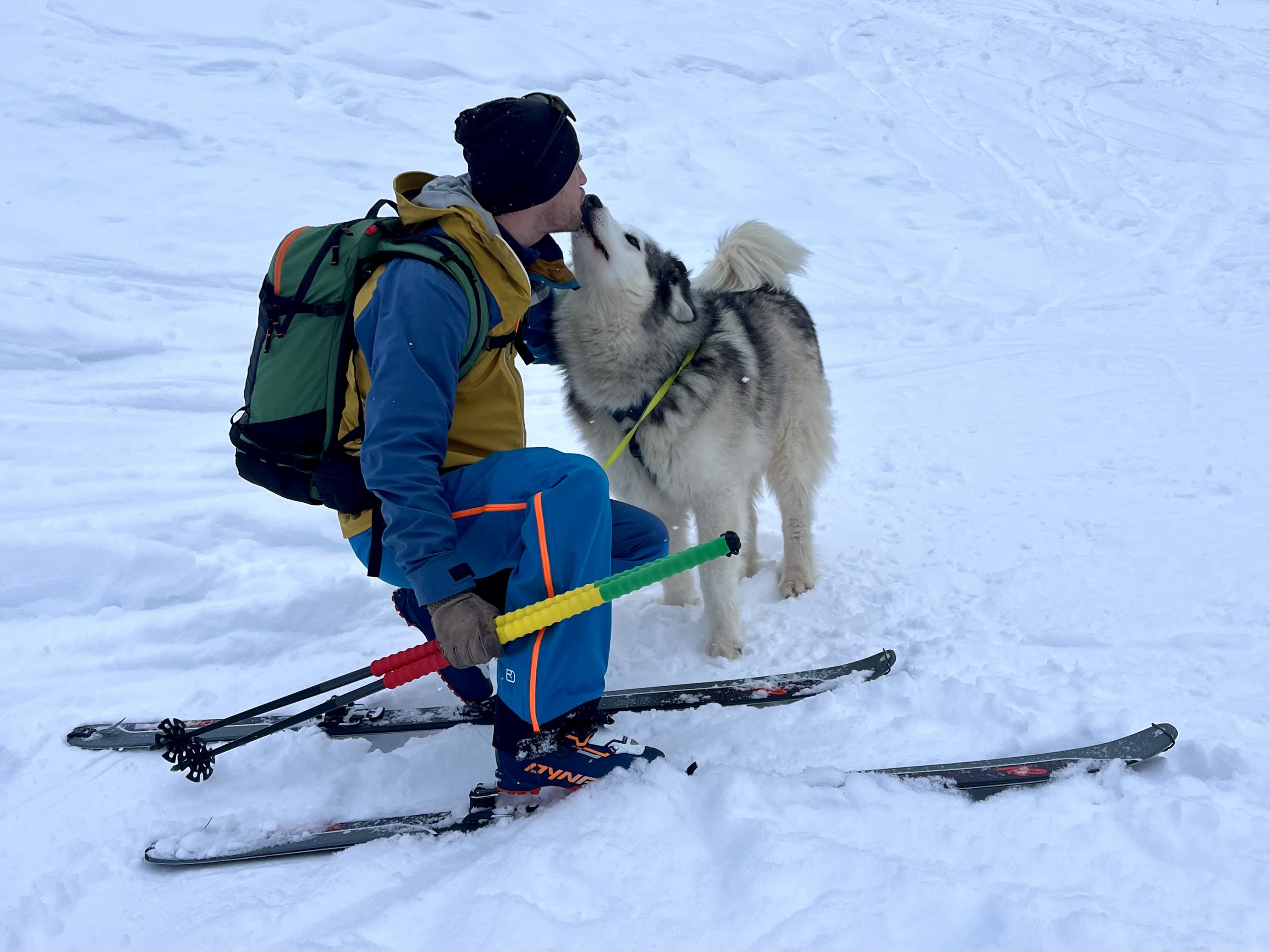 Bergführer Christian Achrainer mit seinem Hund Anouk